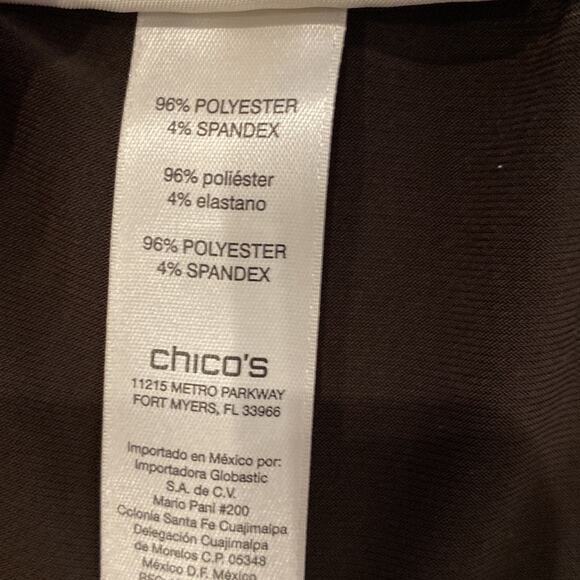 Chico’s Chocolate Brown Elastic Waist Ruched Ankle Ankle Pants Stretch EUC Sz 16 - Picture 3 of 12